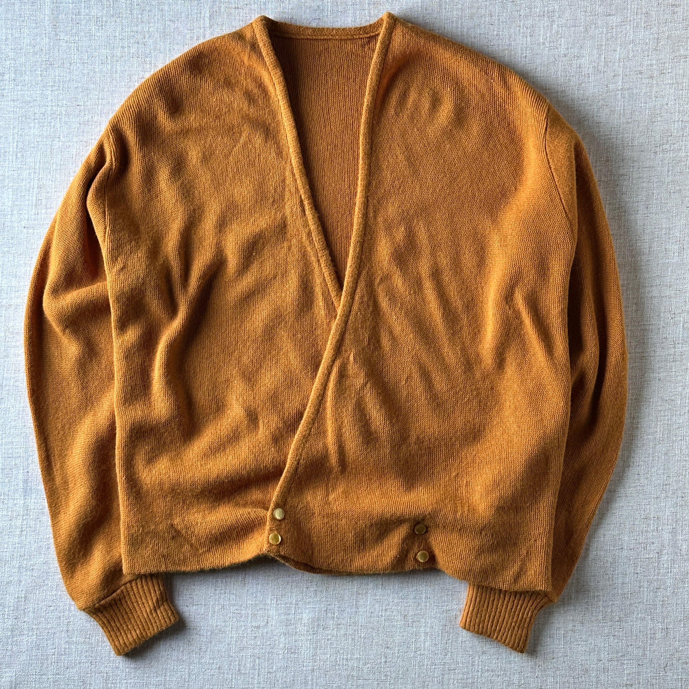 60s–70s Vintage Acrylic Knit Cardigan / Unisex M-L