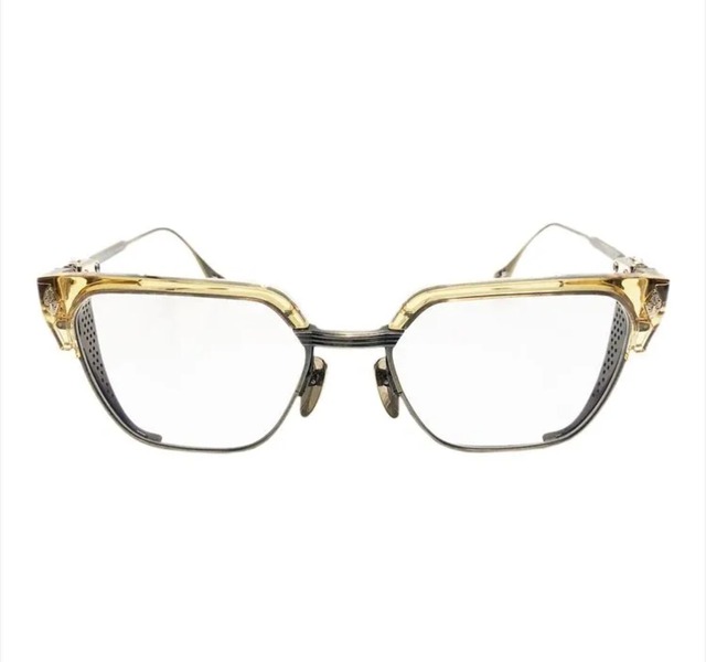 CHROME HEARTS クロムハーツ LGMA 18Kフローラルクロステンプルハーフリム アイウェア メガネ サングラス 眼鏡 ゴールド イエロー