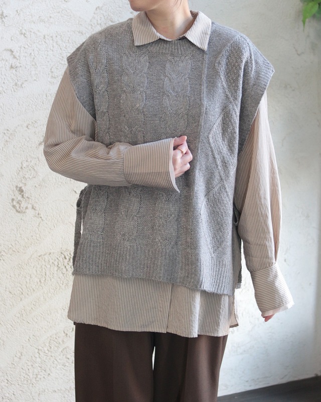 【LUPILIEN】メランジサイドリボンベスト　(251094)