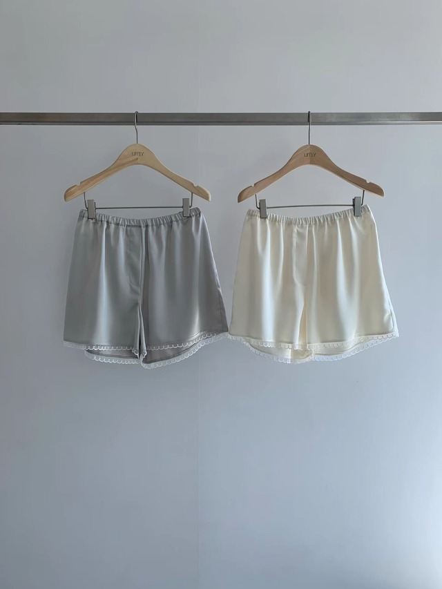 (予約) LIFFEY / Satin lace shorts 2color　