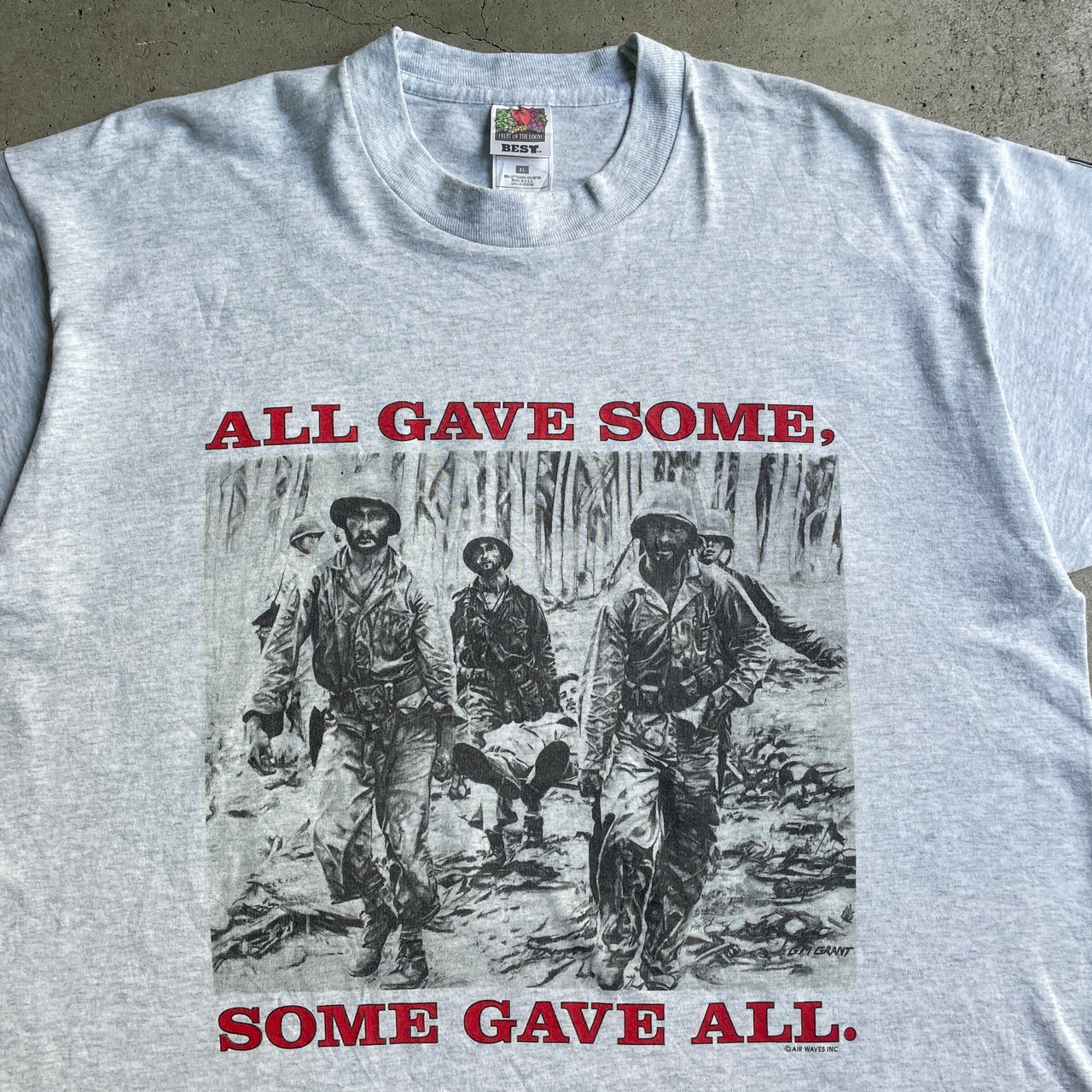 USA製 90年代 all gave some some gave all 兵士 ミリタリー プリントT 