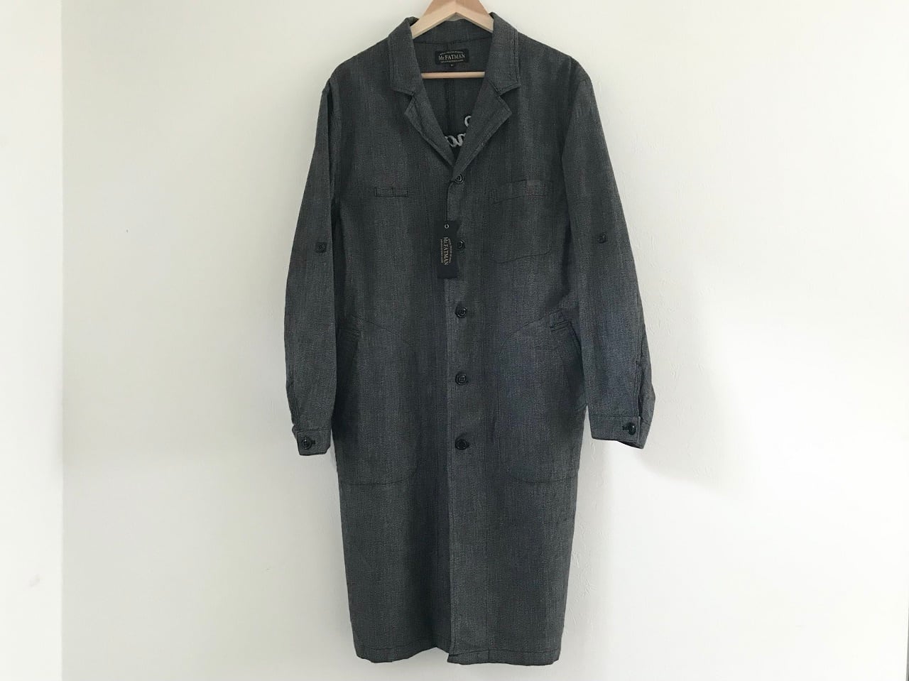 Mr.FATMAN ブラックシャンブレー ショップコート
