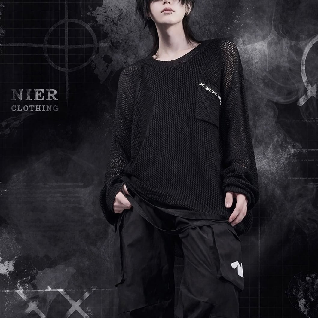 NieR UNISEX着物風袖カーディガン【BLACK】 UNISEX着物風袖カーディガン【BLACK】 | NIER CLOTHING
