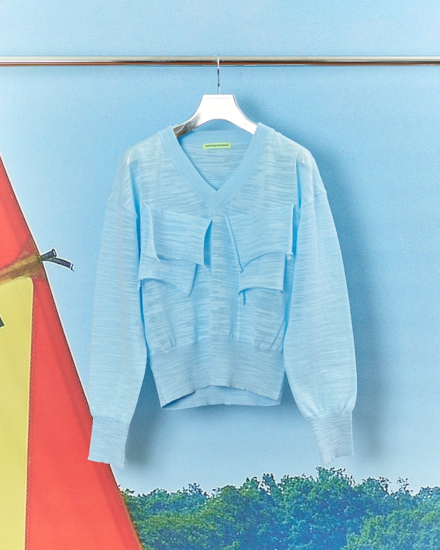 kotoha yokozawa - TD V-NECK SHEER KNIT ：Ramune｜シアー／Vネック／デコレーション