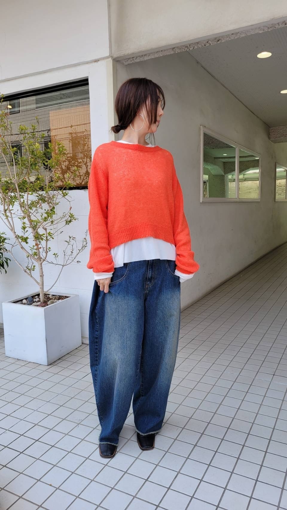 【4/11インスタライブ】ウールモヘア配色ショートPO 504377 CYAN TOKYO シアントーキョー 2025年4月展示会