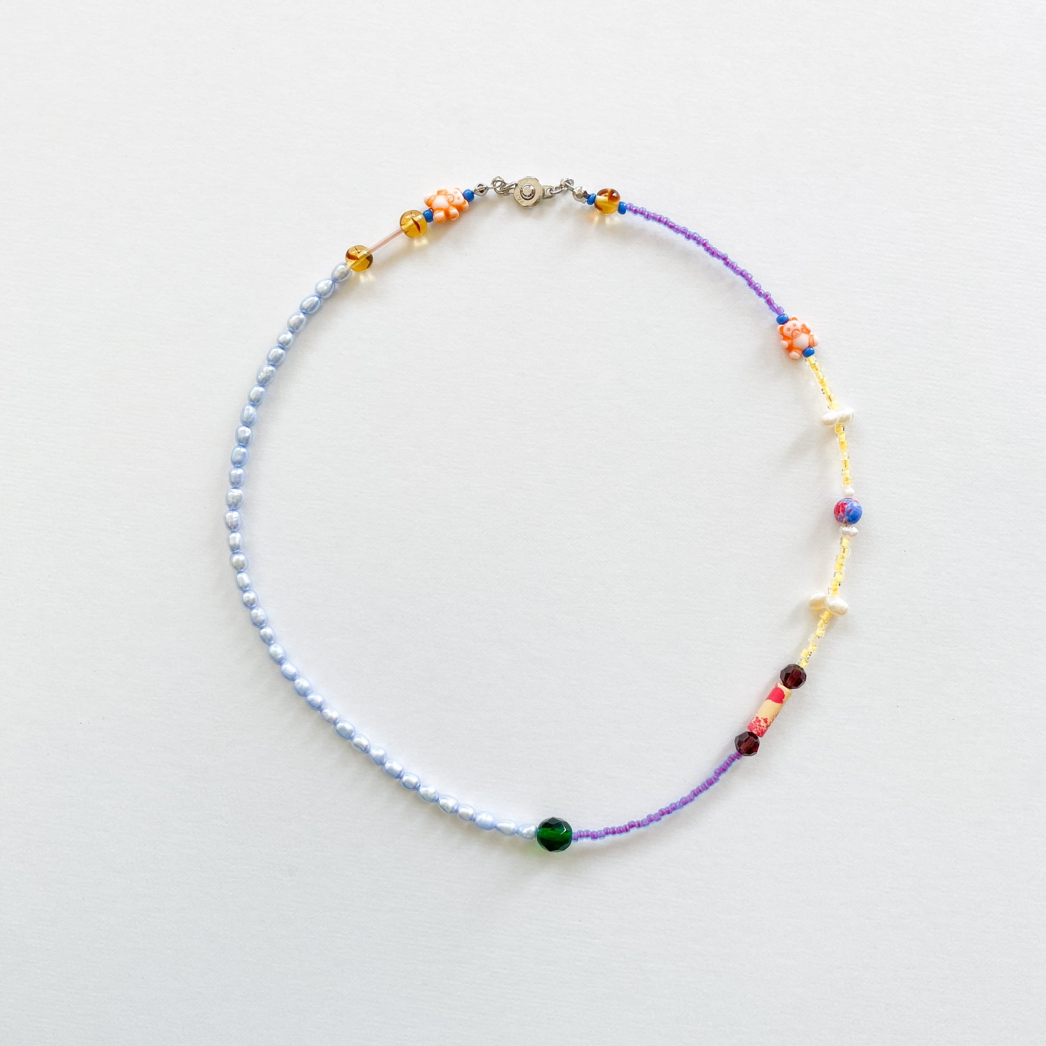 淡水パールとビーズのネックレス