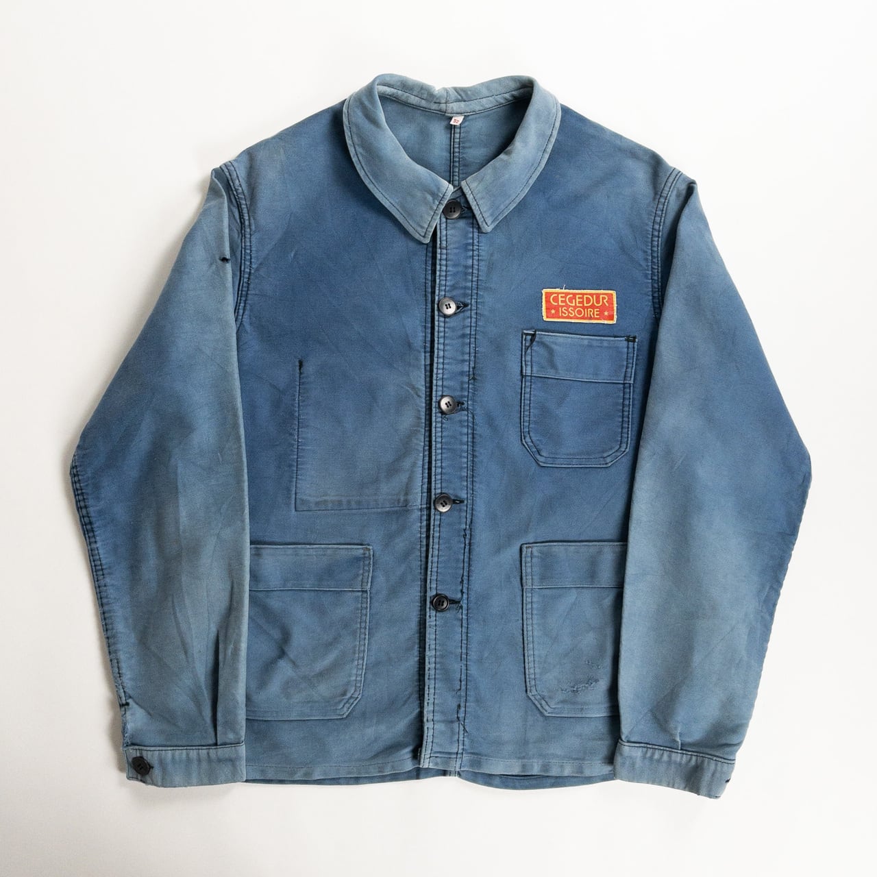 1960s "Adolphe Lafont" Faded Blue Moleskin Work Jacket