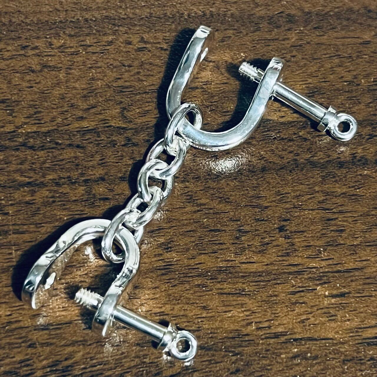 VINTAGE TIFFANY & CO. Double Shackle Key Chain Sterling Silver 