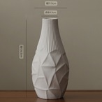 セラミック 花瓶 コールド 幾何学 陶器 白 フラワーベース デザイン インテリア オブジェ モダン ファセット カット