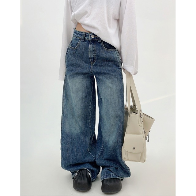 side design full length denim　サイドデザインフルレングスデニム　J0777