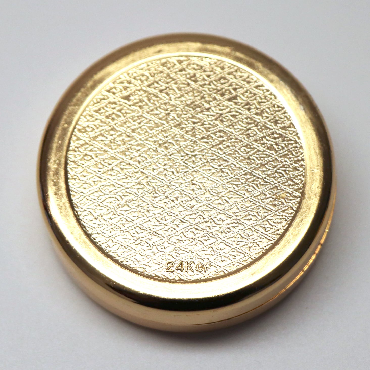 朱肉入れ・ゴールド・金メッキ・No.210108-15・梱包サイズ60