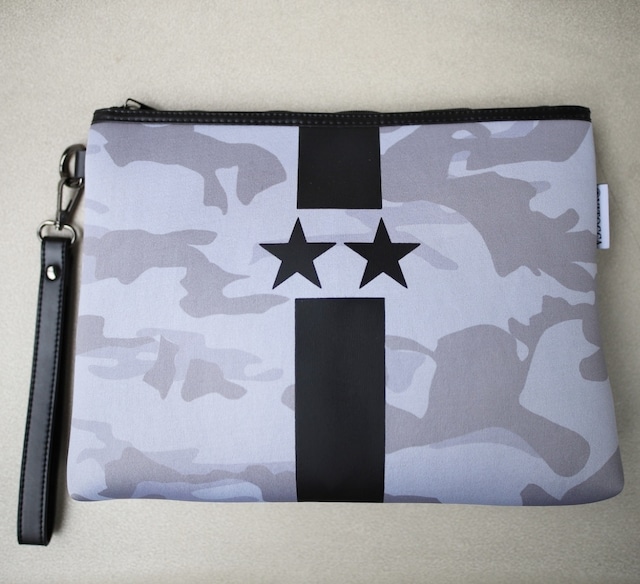 Gray Starline black camouflage clutch