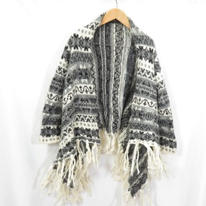 イングランド製 HIGHLAND 2000 フリンジ ニット ポンチョ/ハイランド2000 0103