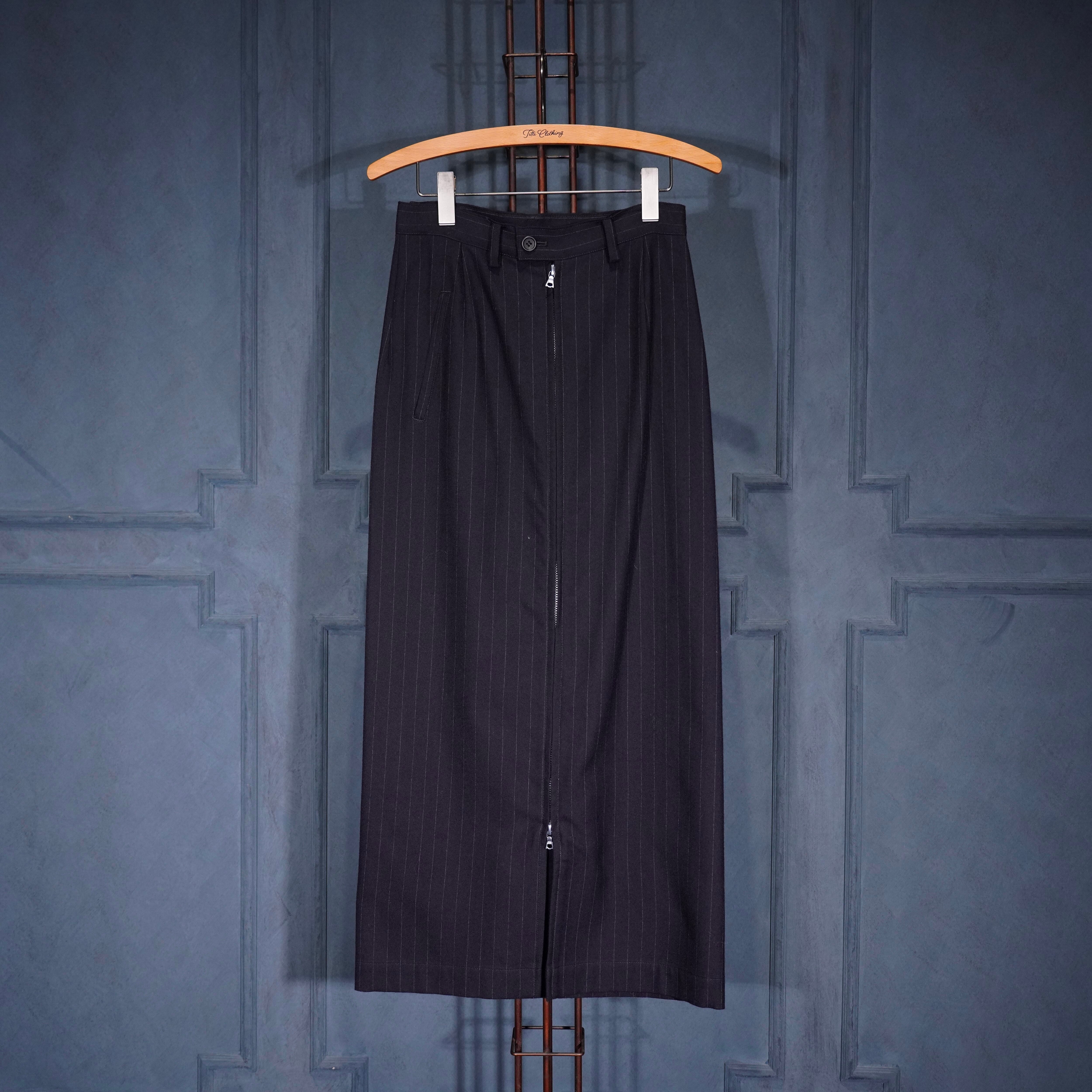 Y's YOHJIYAMAMOTO STRIPE PATTERNED WOOL LONG SKIRT/ワイズヨウジ