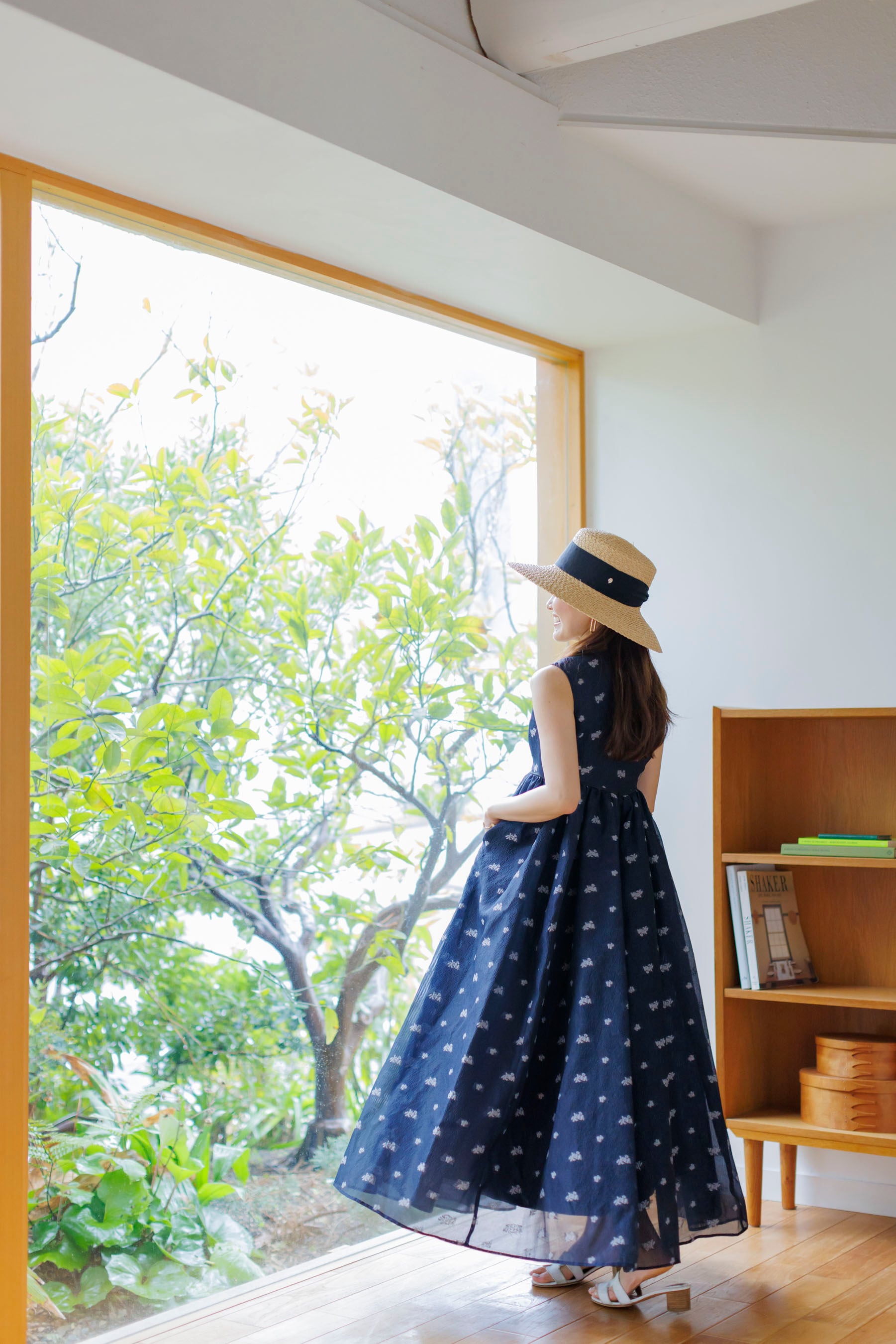 bluelea ブルレア Jacquard long dress 36 ブラック 