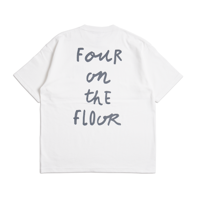 siii  "FOUR ON THE FLOOR"  BIG SILHOUETTE TEE WHITE