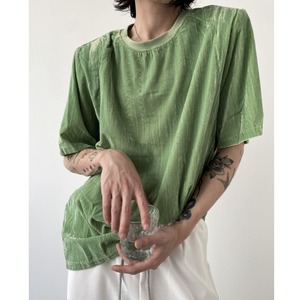 Glossy half sleeve T-shirt M048