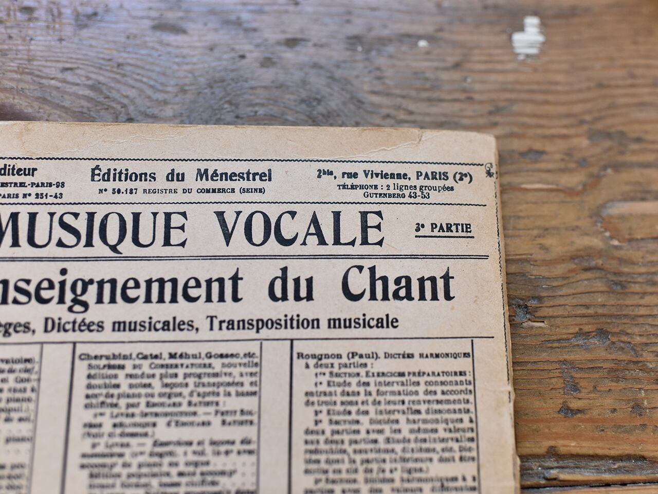 雰囲気のある古い楽譜 Exercices Journaliers de SOLFEGE *フランスアンティーク