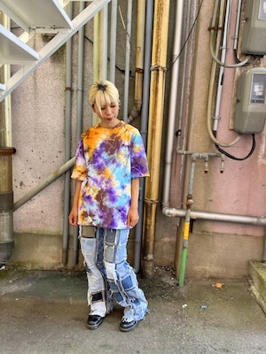 タイダイ染め Tie-dye ビッグシルエット Tシャツ メンズ Lサイズ カラフルミックス HD20-24