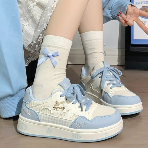 ゆめかわ♡全５カラー　ホワイトキャットスニーカー　kutu44