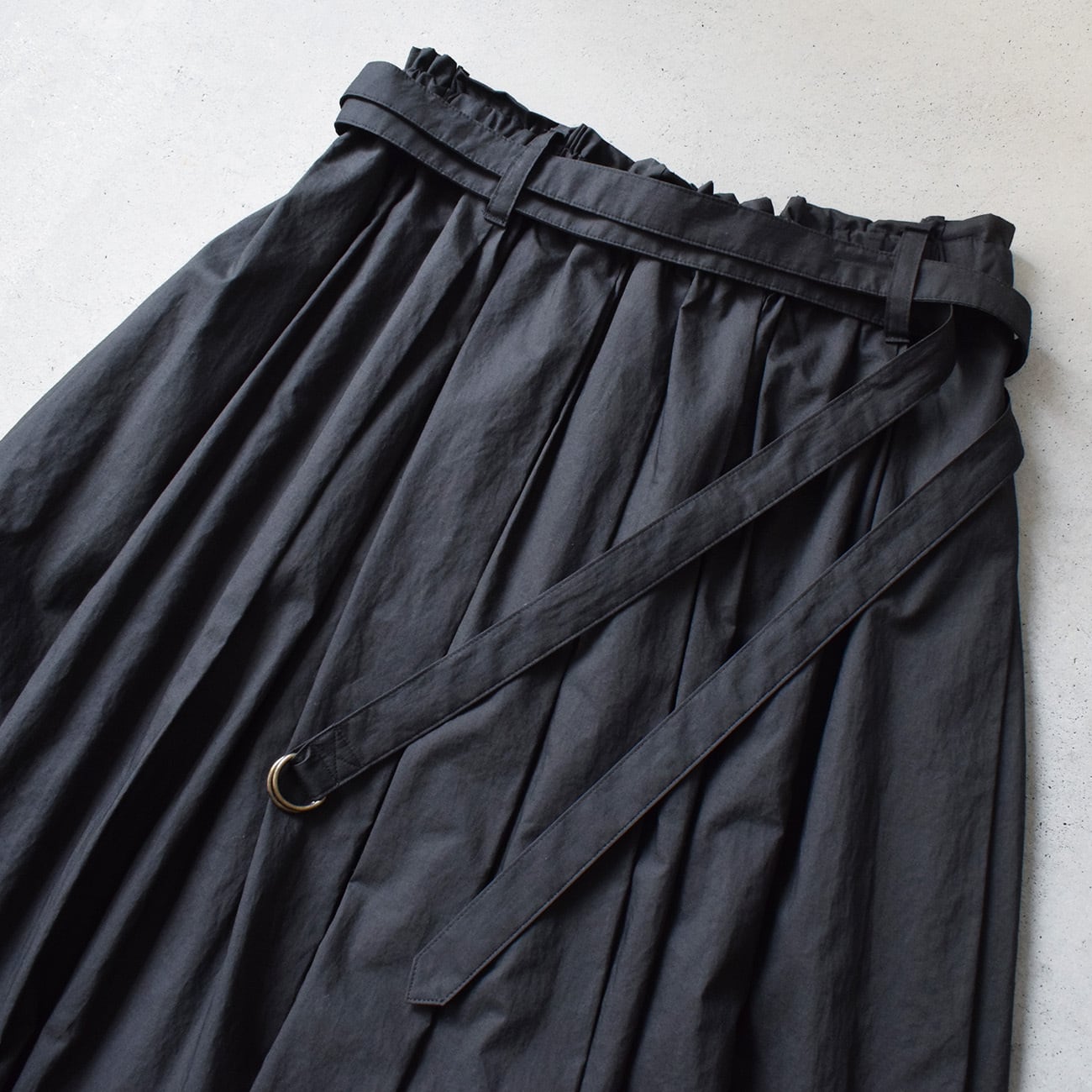コットンボリュームギャザースカート：黒［SK19LSBK］ | skep-online shop