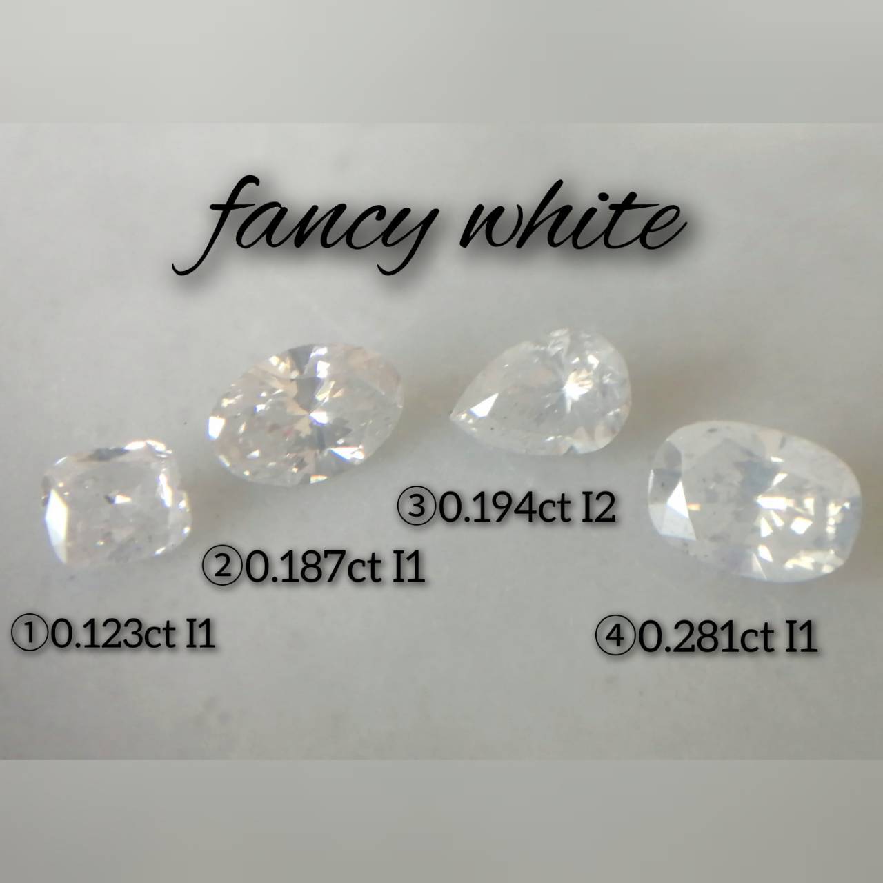 ホワイトダイヤモンドルース 0.123ct fancy white I1(CGL) | fancy