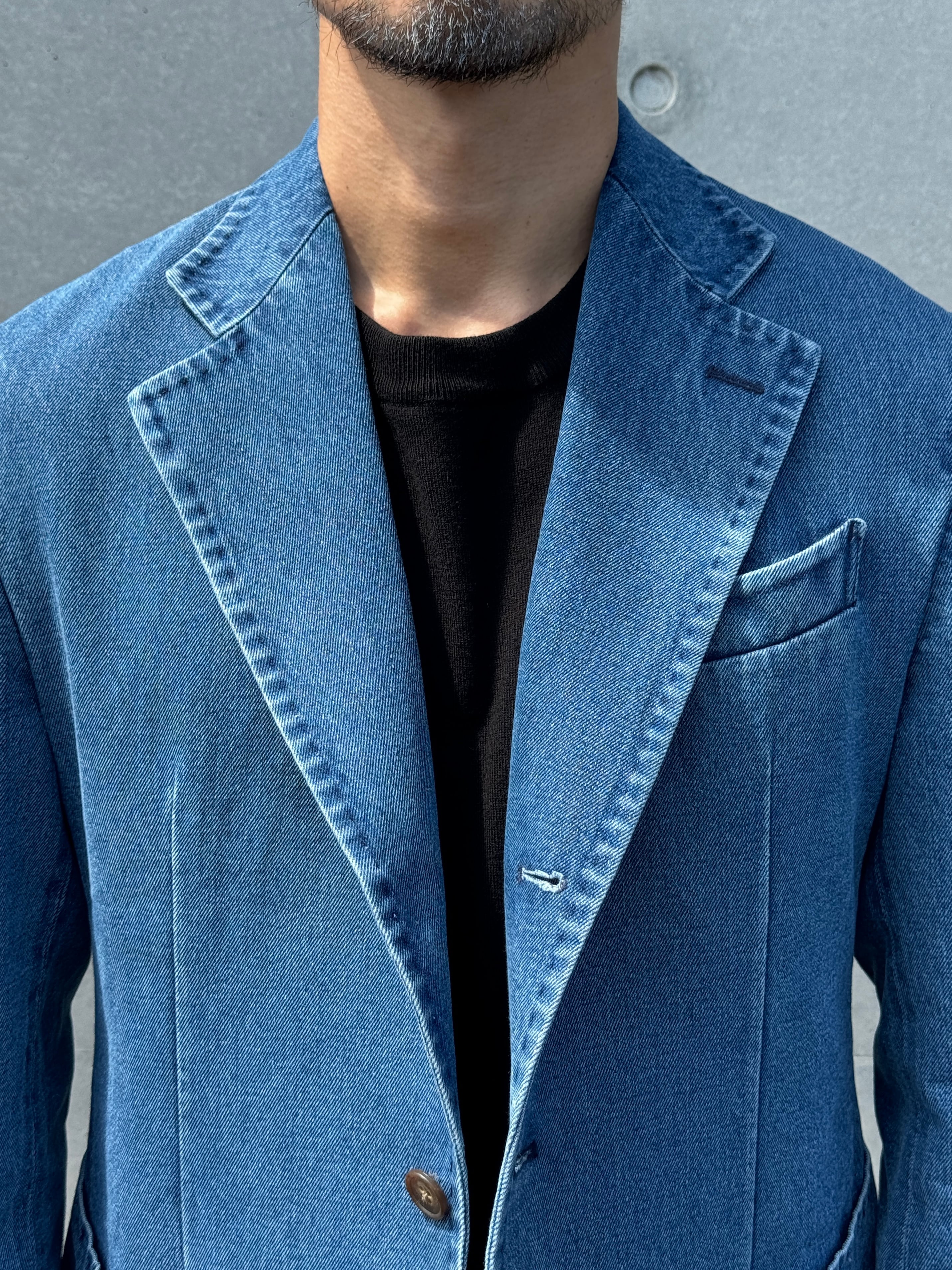 デニムテーラードシングルジャケット | Wide Range