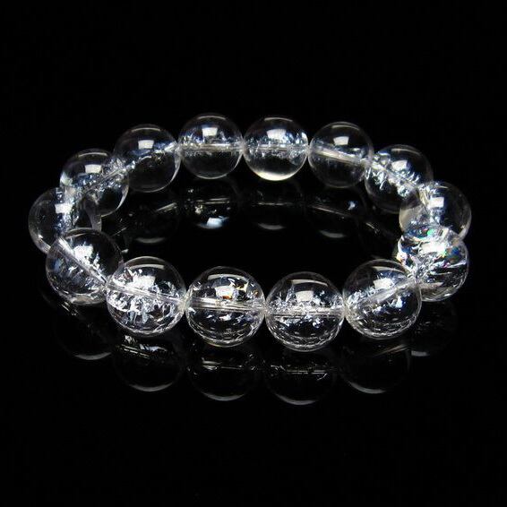 水晶 ブレスレット 虹入り ブレス アイリスクォーツ 16mm  おまかせ便 111-17198