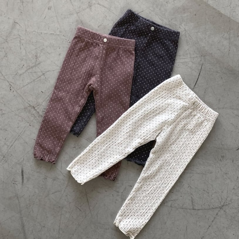 クリーム120 | 均一セール【即納】nunubiel|80-120cm|Dote wrinkle leggings