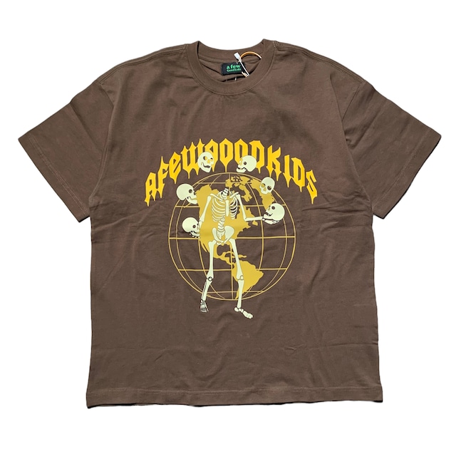 【A FEW GOOD KIDS】SKULL LOGO TEE BROWN