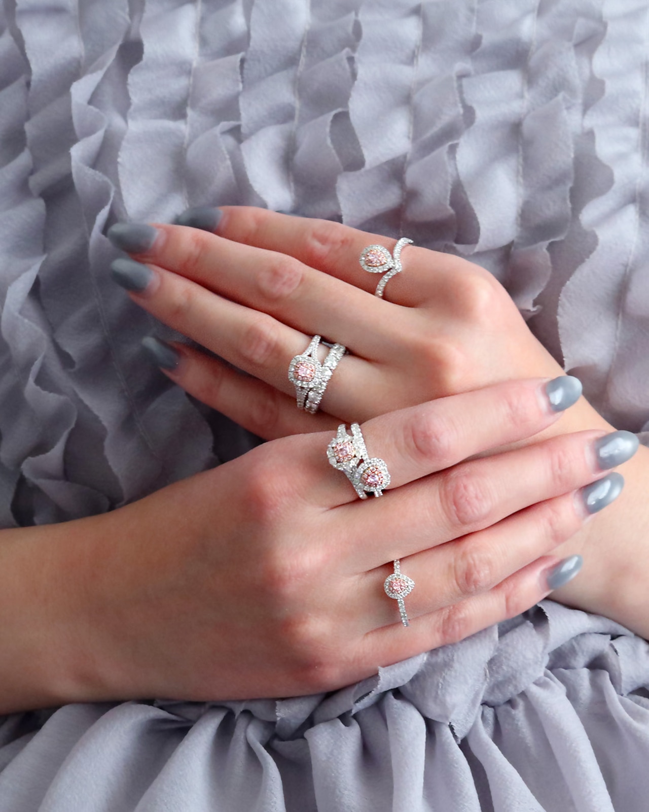 天然ピンクダイヤモンド(0.095ct)リング/PT900