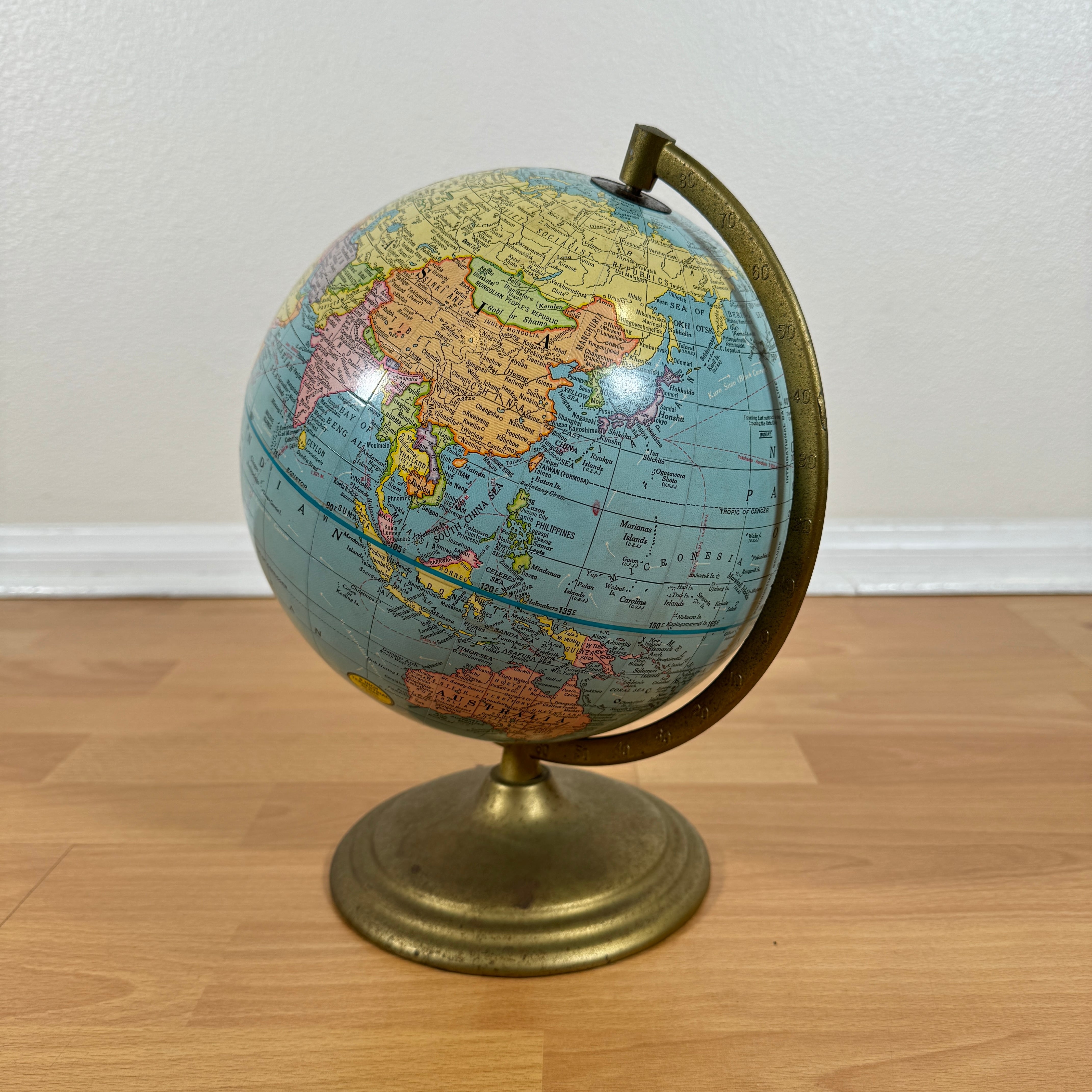 #1442【1950-60年代】ビンテージ CRAM'S社製 地球儀 ディスプレイ