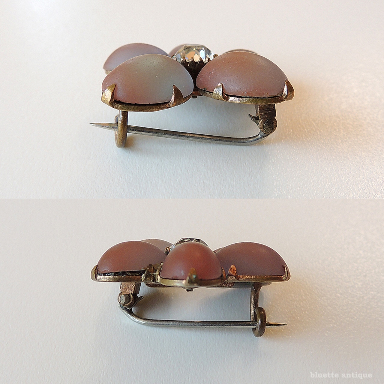 アンティークジュエリー サフィレット すみれ ブローチ【クリア】