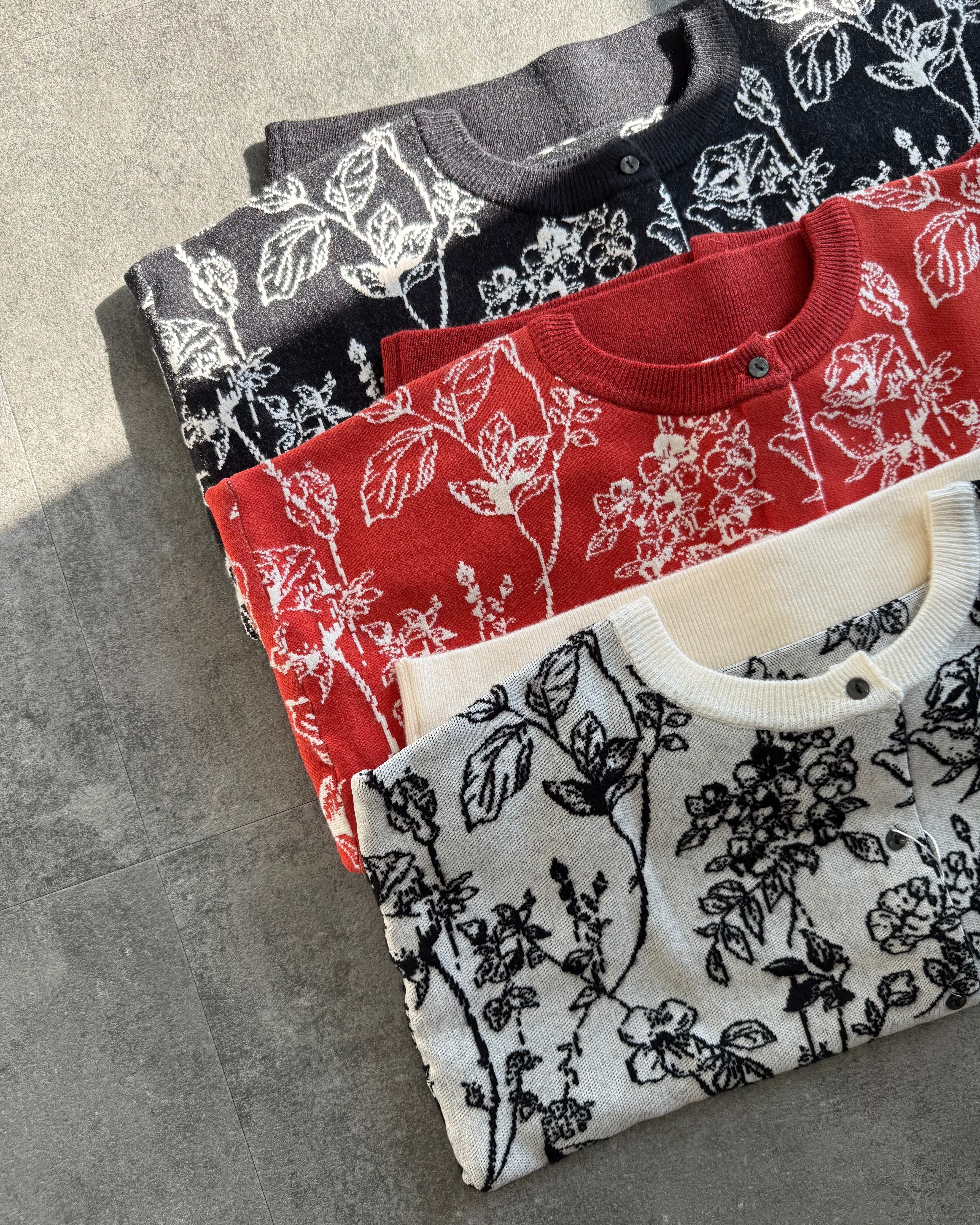 【新作アイテム送料無料】botanical floral jacquard 2-way cardigan