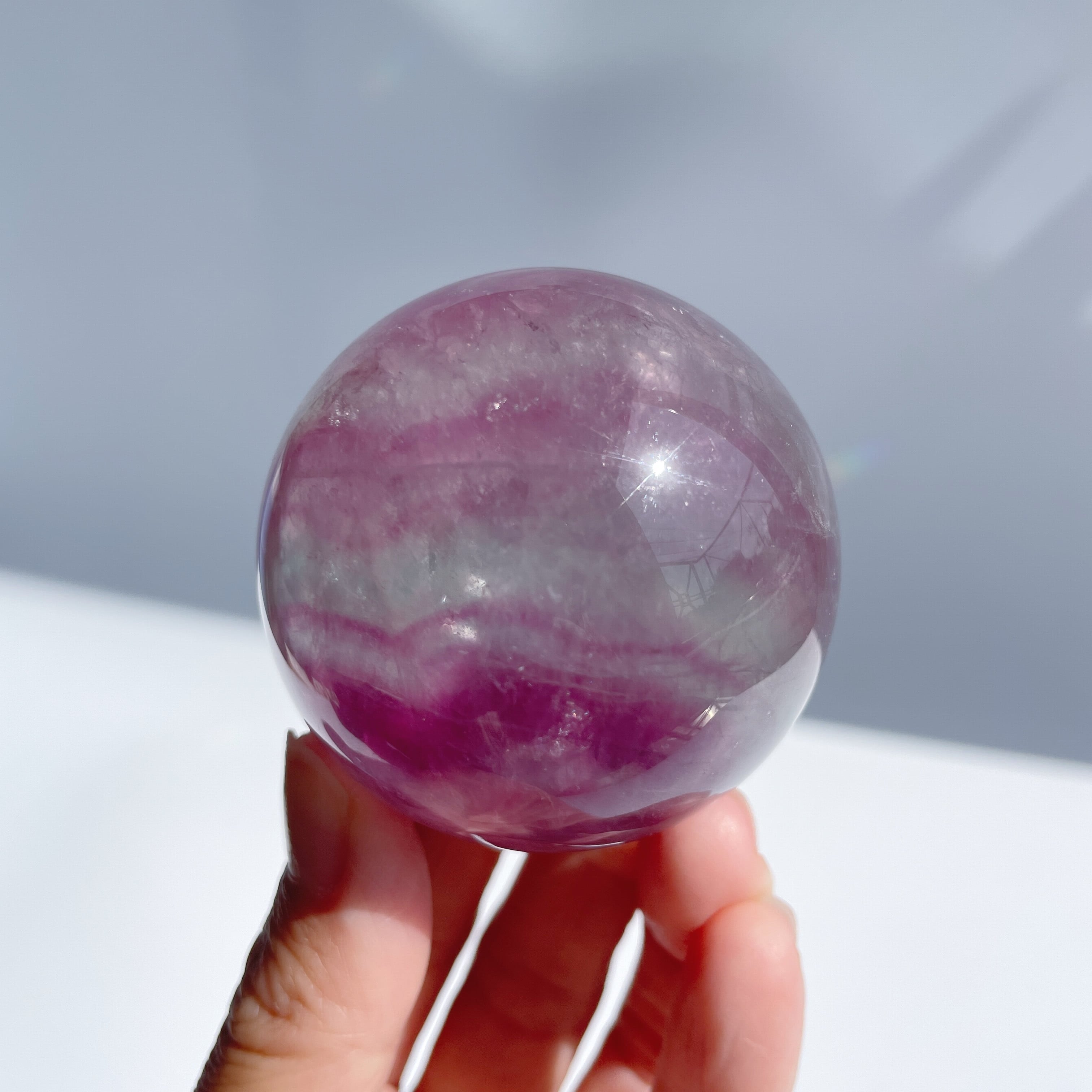 ピンクフローライト スフィア（丸玉）14◇Purple Fluorite Sphere