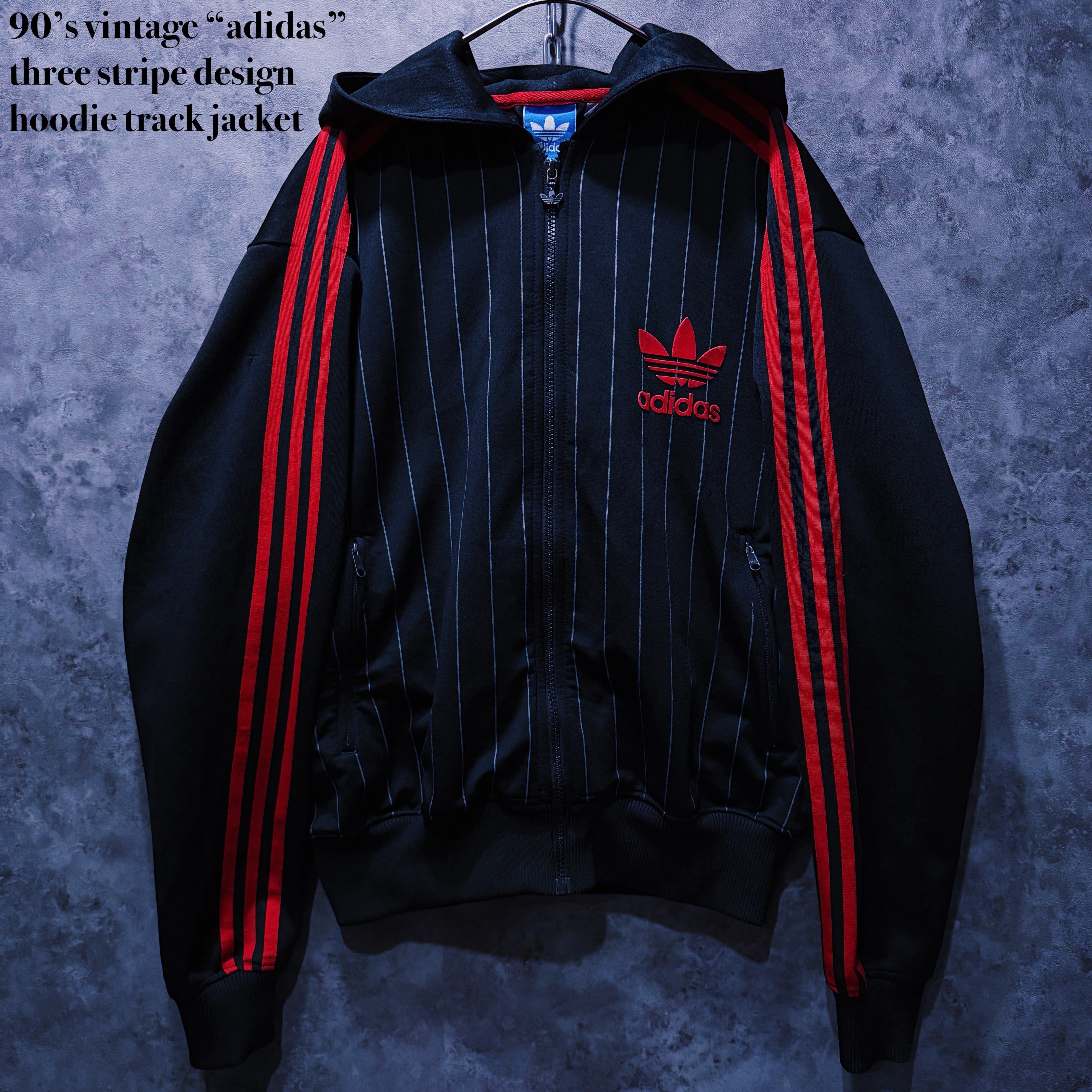 【doppio】90’s vintage “adidas” three stripe design hoodie track jacket
