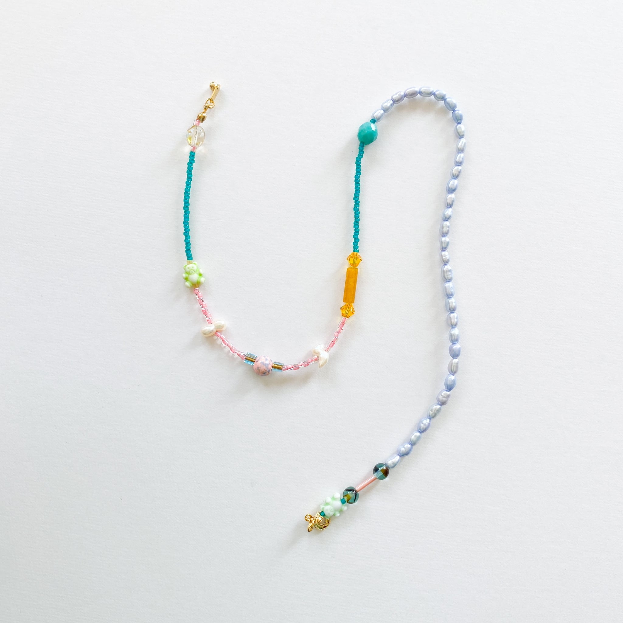 淡水パールとビーズのネックレス