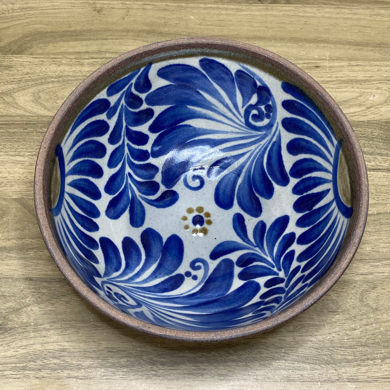 7寸ボウル　唐草（青）