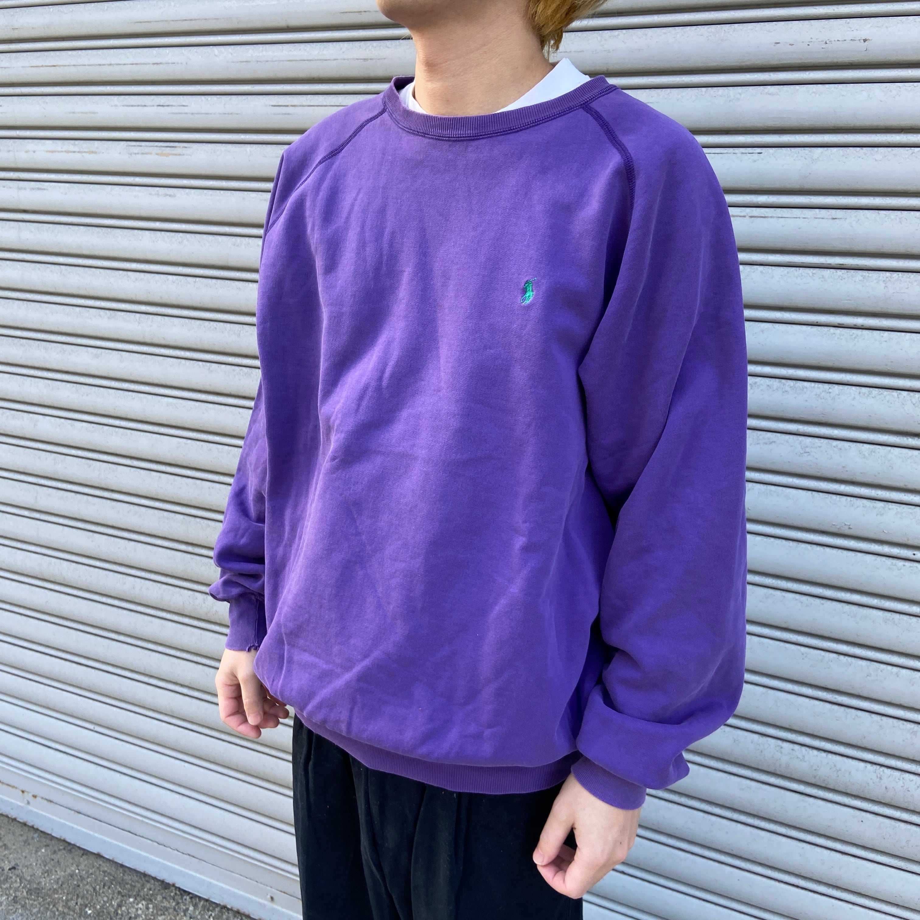 送料無料』80s 90s POLObyRalphLauren スウェット 茄子紺カラー | 古着 