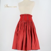 フラダンス 衣装 パウスカート ブルー系 レッド系 Hula Liko ダブル リバーシブル スカート レッスン 練習 チェック柄 華やか 鮮やか かわいい おしゃれ 大人っぽい 光沢感 高級感 ブラック系 青 水色 黒 赤 ふんわり フラ ダンス 縦型スカート リバーシブルスカート フラダンス用スカート ウエストゴムスカート 光沢生地 ハワイアン衣装 かわいいデザイン