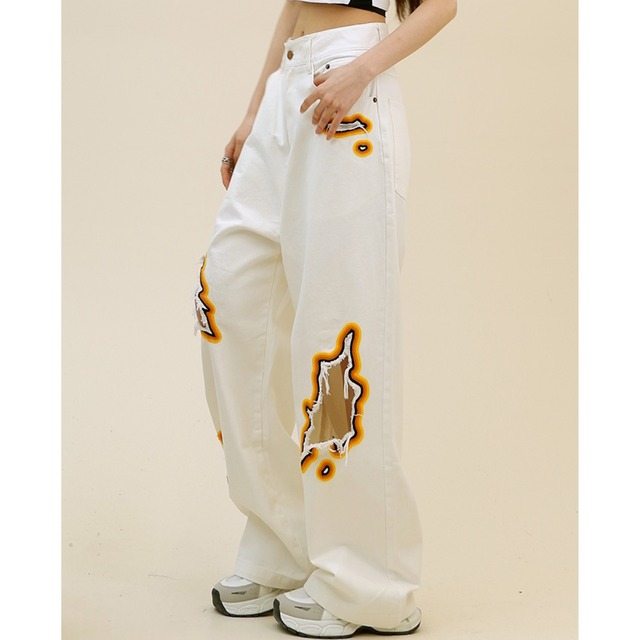 damage cut out denim　ダメージカットアウトデニム　J0408