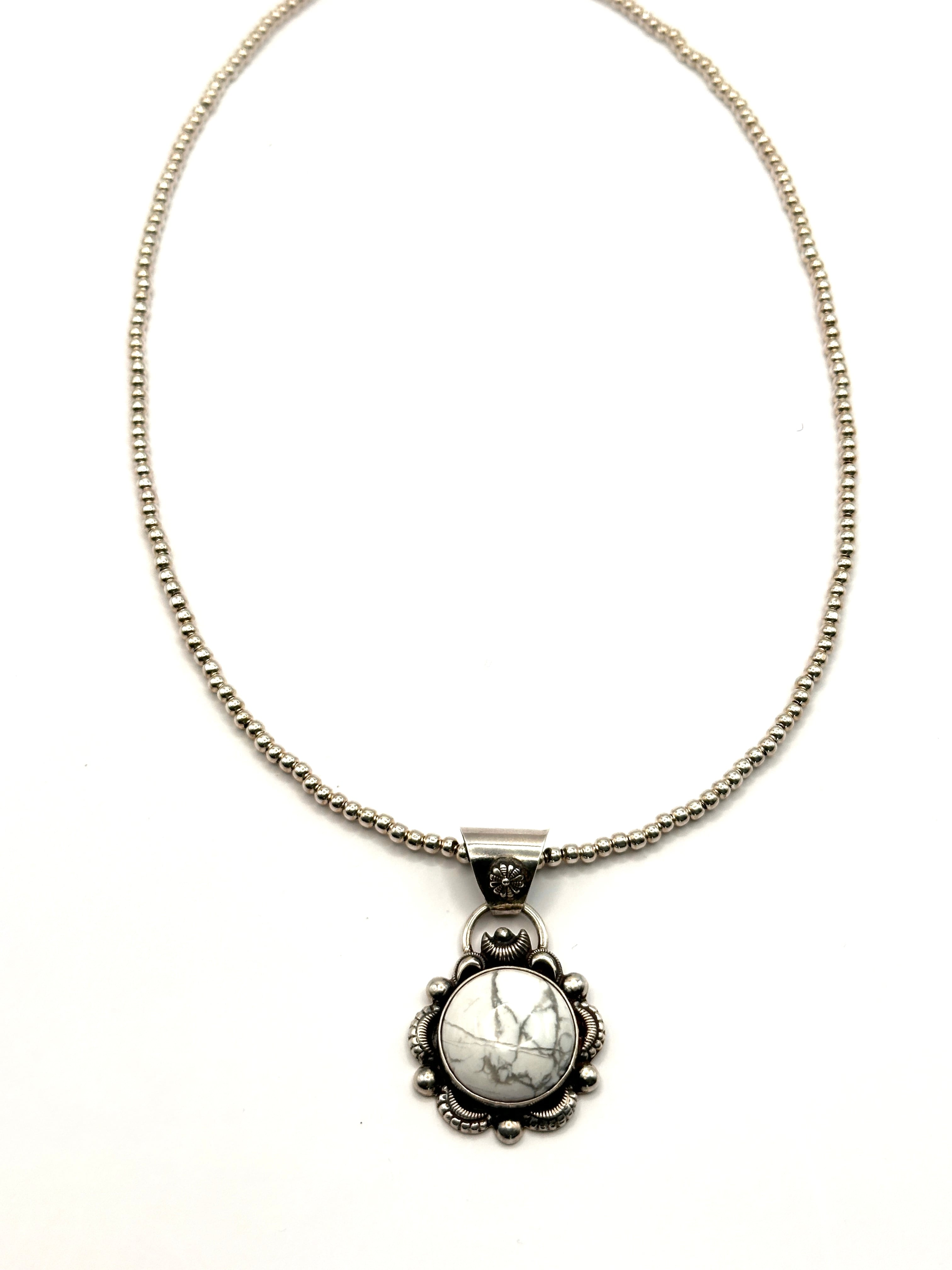 Ericka Nicolas Begay White Turquoise Pendant Top | OLD HANNNA