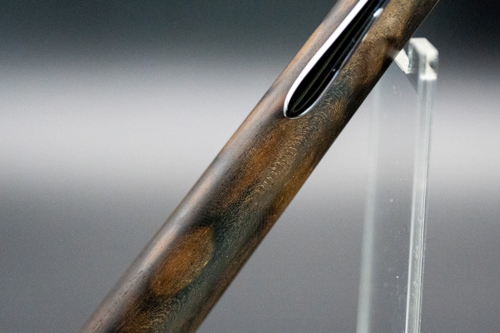 【魅惑の黒い紋様】 黒柿 孔雀杢 極上 silver MP