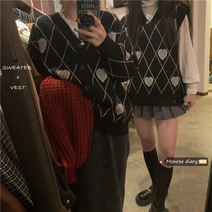 セーター コート オータムウィンターVネックニットカーディガンレディースルーズトップス 秋物 冬物 モンロー85781285838