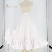 フラメンコ 衣装 ファルダ ペチコート スカート ホワイト系 ナオミコレクション Naomi Collection 白 無地 インナー シンプル ボランテ フリル 重ね着 爽やか