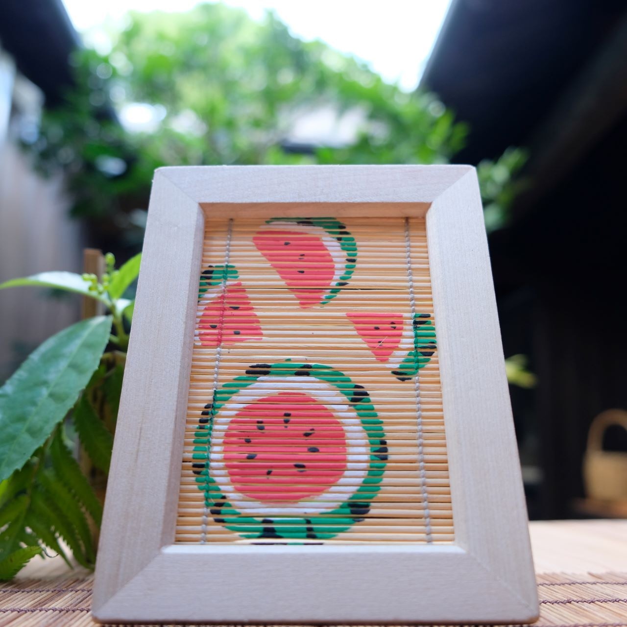 【インテリアART】すだれアートパネルすいか