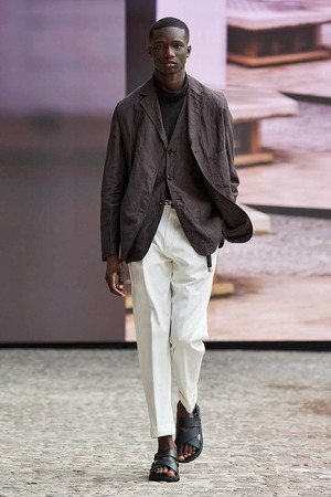 【DEAD-STOCK】22SS "HERMÈS" Viscose Linen Cotton Layered Ensemble Jacket & Vest (Design by Véronique Nichanian)