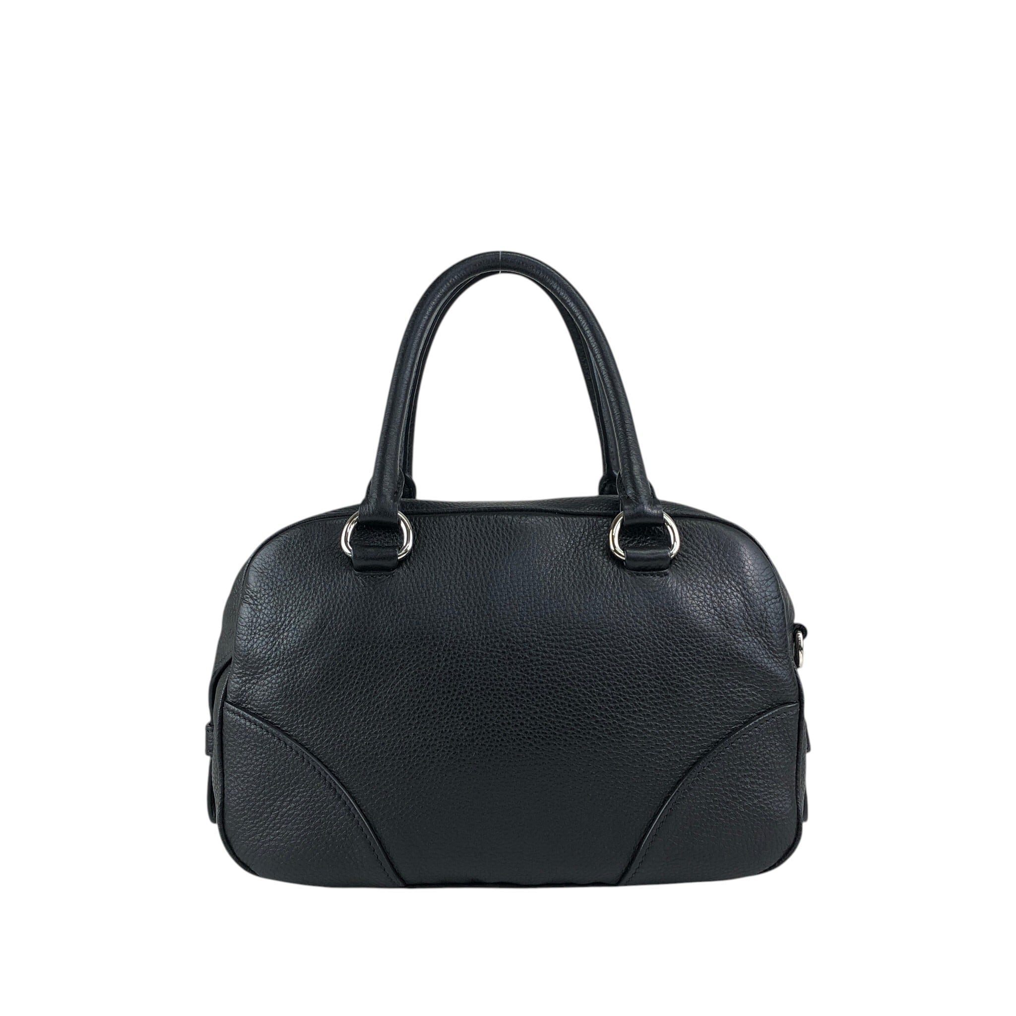 PRADA プラダ ショルダーバッグ ブラック ロゴ プッシュロック レザー