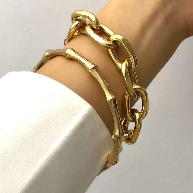 【即納】Chain&Bone bracelet《2colors》