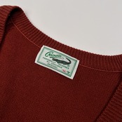 Crocodile クロコダイル ワンポイント刺繍 Vネック ウールニット ベスト サイズ LL /メンズ/テラコッタ系